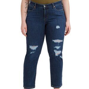 Levi's Trendy Distressed Plus Size Boyfriend Jeans, Size: 24W, Blue